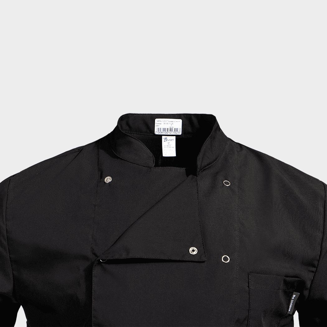 Chef's tunic with short sleeves NAPOLI 2.0 BLACK - 6 — bultex99.com Chef's tunic with short sleeves NAPOLI 2.0 BLACK - 6