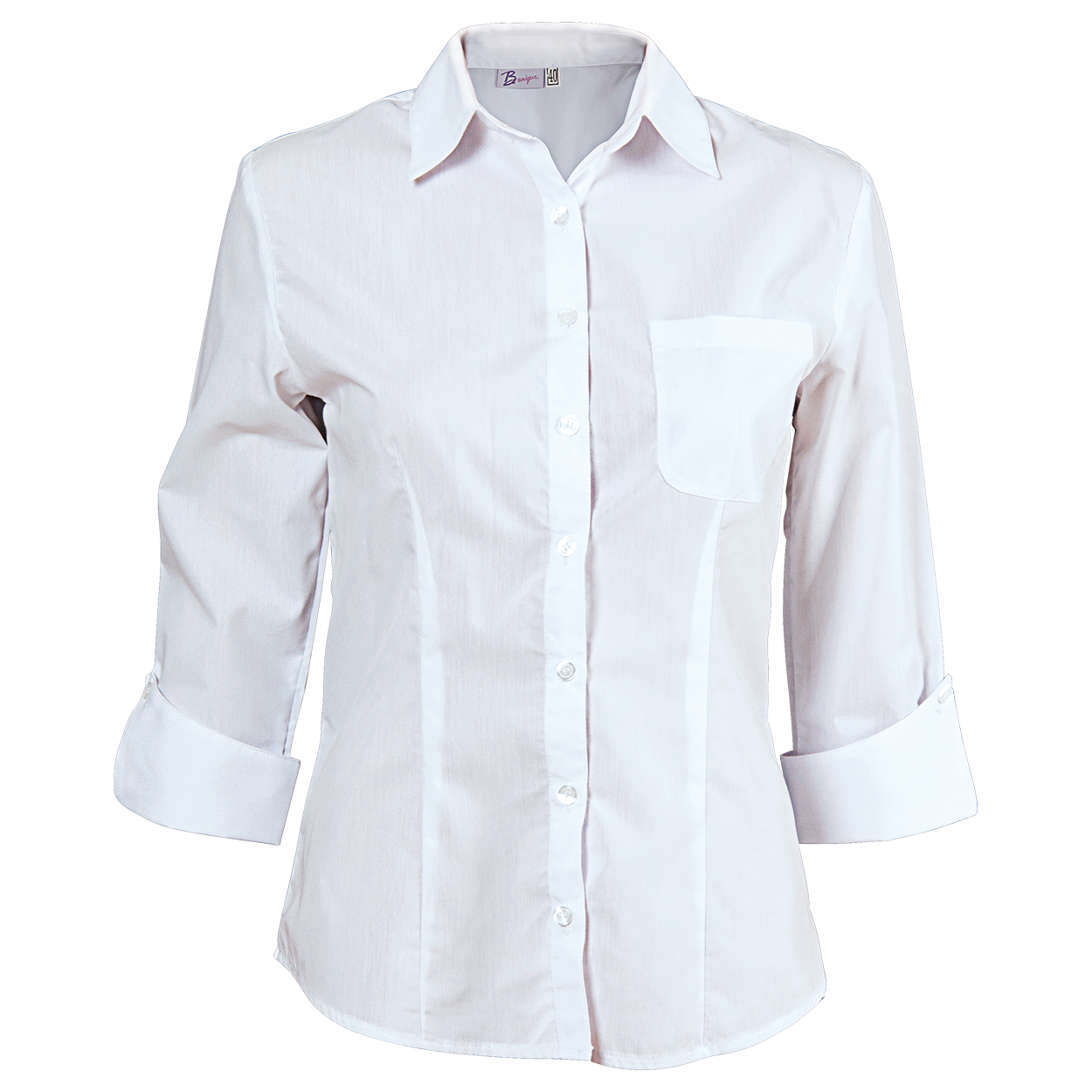 Cămașă pentru femei cu mâneci 3/4 CAMISA ALB — bultex99.com Cămașă pentru femei cu mâneci 3/4 CAMISA ALB