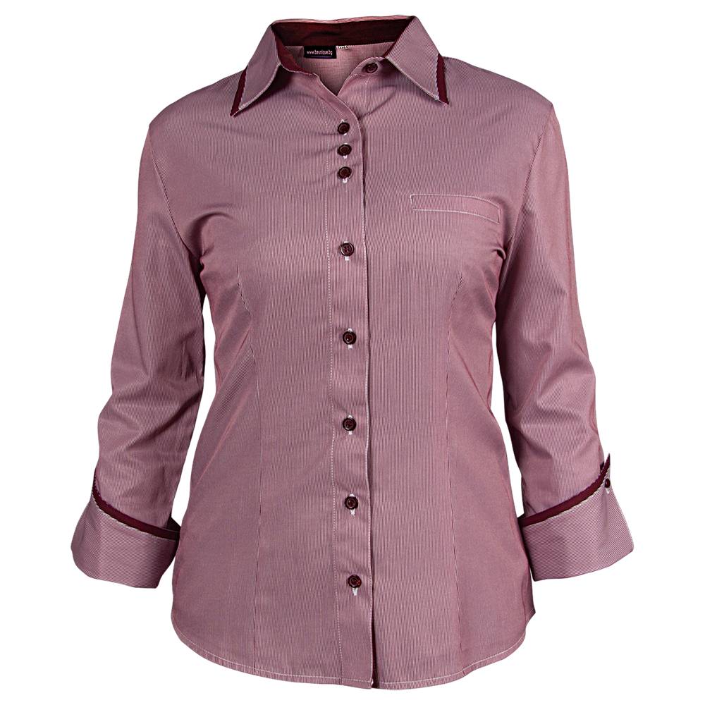 Lady's 3/4 sleeve shirt MODESTO BORDEAUX — bultex99.com Lady's 3/4 sleeve shirt MODESTO BORDEAUX