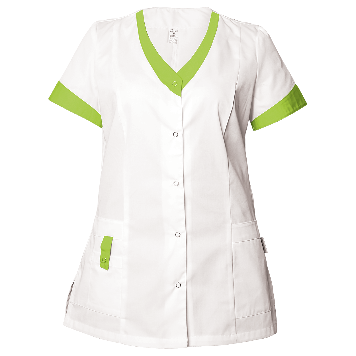 Tunică medicală pentru femei ALEGRA ALB/VERDE DESCHIS — bultex99.com Tunică medicală pentru femei ALEGRA ALB/VERDE DESCHIS