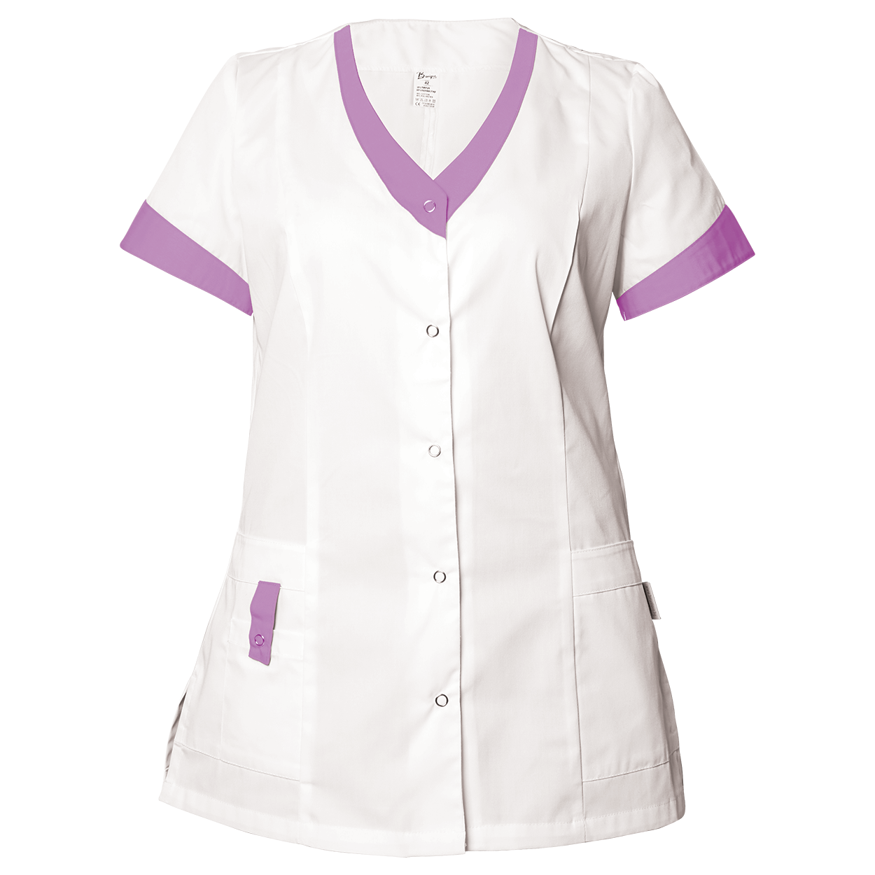 Tunică medicală pentru femei ALEGRA ALB/VIOLET — bultex99.com Tunică medicală pentru femei ALEGRA ALB/VIOLET