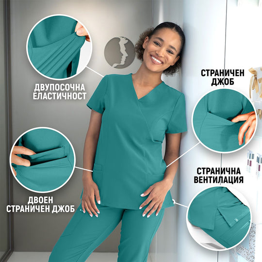 Lady's medical tunic NOBBY TEAL - 2 — bultex99.com Lady's medical tunic NOBBY TEAL - 2
