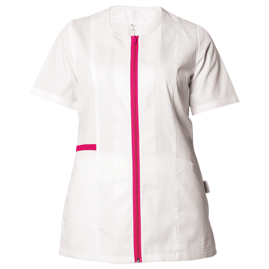 Tunică medicală pentru femei ZAIRA ALB/ROZ ÎNCHIS — bultex99.com Tunică medicală pentru femei ZAIRA ALB/ROZ ÎNCHIS