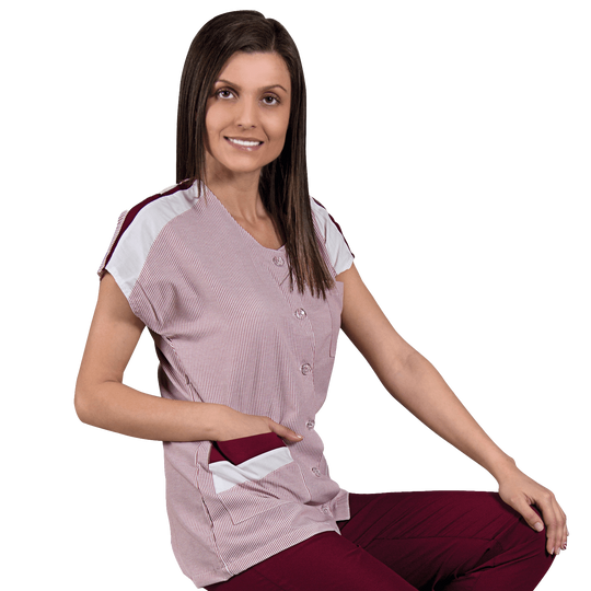 Lady's work tunic ZEBRA BORDEAUX - 1 — bultex99.com Lady's work tunic ZEBRA BORDEAUX - 1