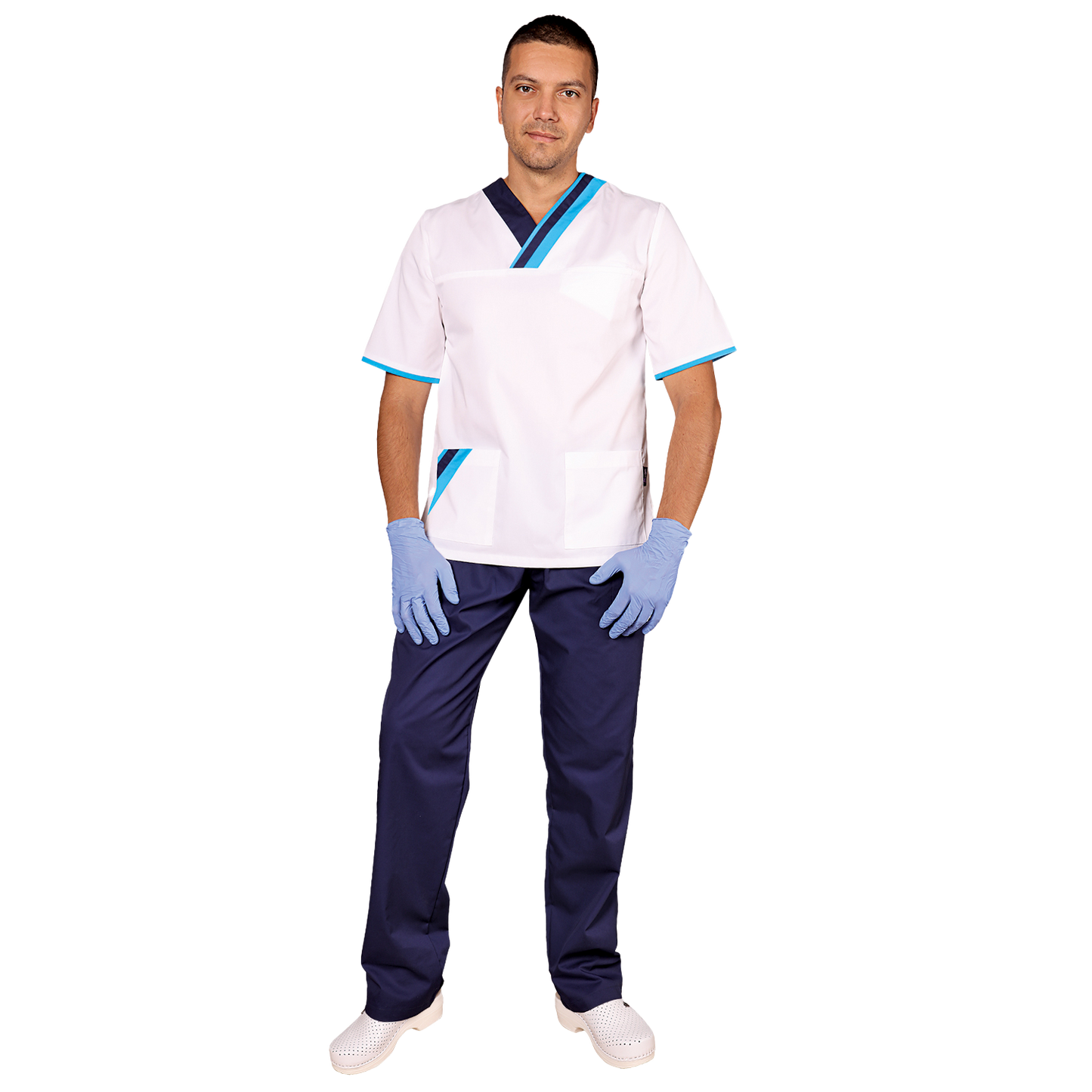 Медицинска туника MARCEL WHITE/BLUE - 2 — bultex99.com Медицинска туника MARCEL WHITE/BLUE - 2