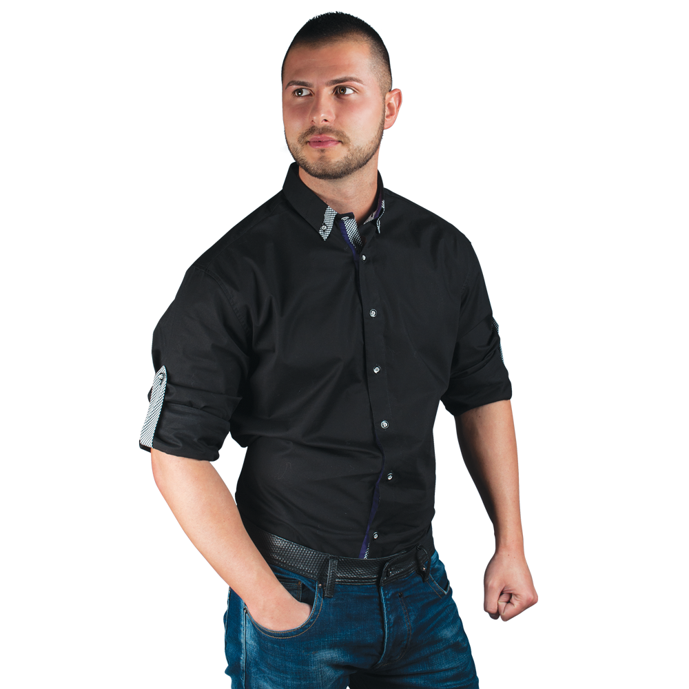 Men's long sleeve shirt ALBERTO BLACK — bultex99.com Men's long sleeve shirt ALBERTO BLACK