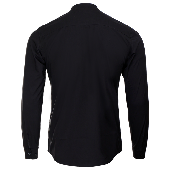 Men's mandarin collar shirt VELILLA BLACK - 2 — bultex99.com Men's mandarin collar shirt VELILLA BLACK - 2