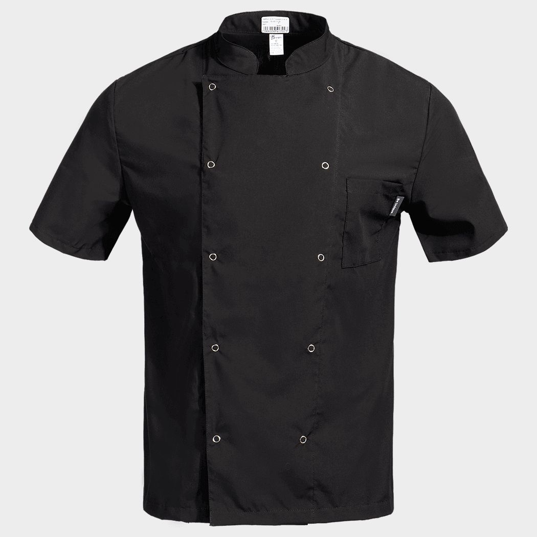 Chef's tunic with short sleeves NAPOLI 2.0 BLACK - 1