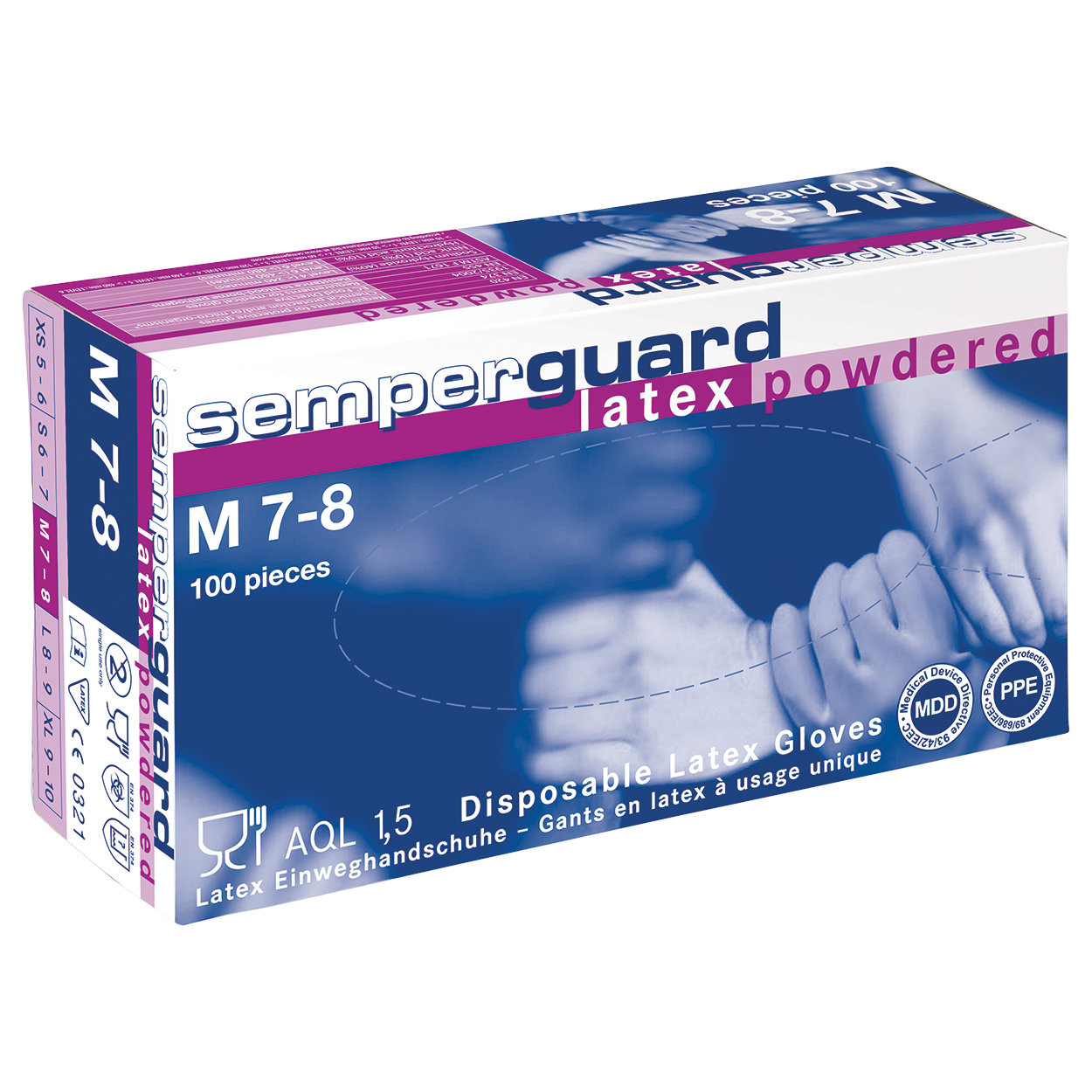 Mănuși de unică folosință din latex SEMPERGUARD LATEX POWDERED - 1