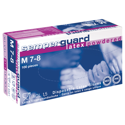Mănuși de unică folosință din latex SEMPERGUARD LATEX POWDERED - 1