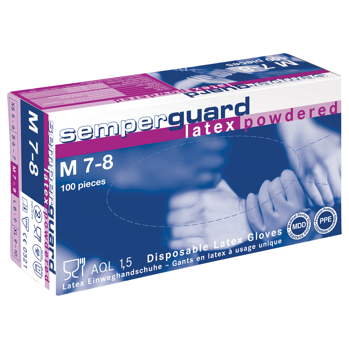 Disposable latex gloves - XL - 90 pcs SEMPERGUARD LATEX POWDERED - 1