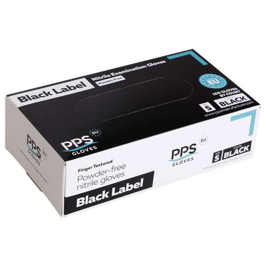 Disposable nitrile gloves - 100 pcs. PPS NITRILE BLACK PF