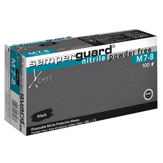 Еднократни ръкавици от нитрил SEMPERGUARD NITRILE XPERT BLACK - 100 бр. - 1