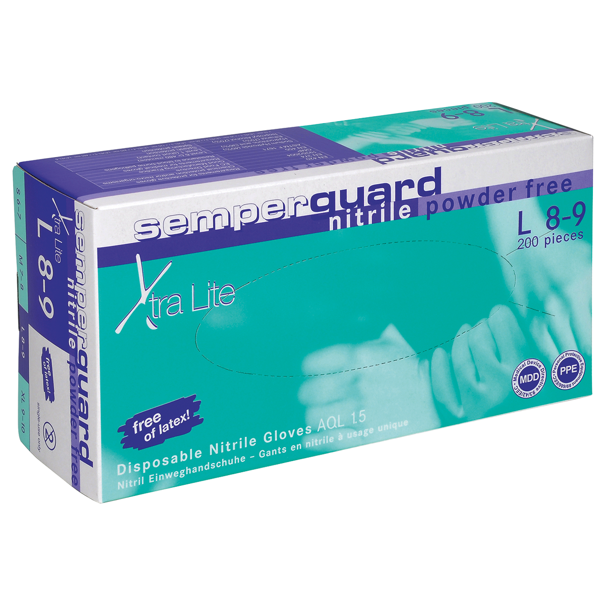 Disposable nitrile gloves - 200 pcs. SEMPERGUARD NITRIL XTRALITE - 1
