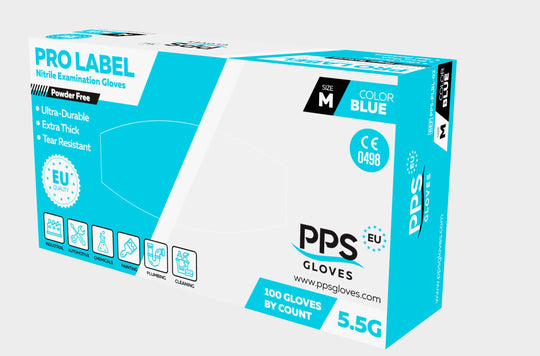 Disposable nitrile gloves PPS NITRILE BLUE PF 5.5G - 1