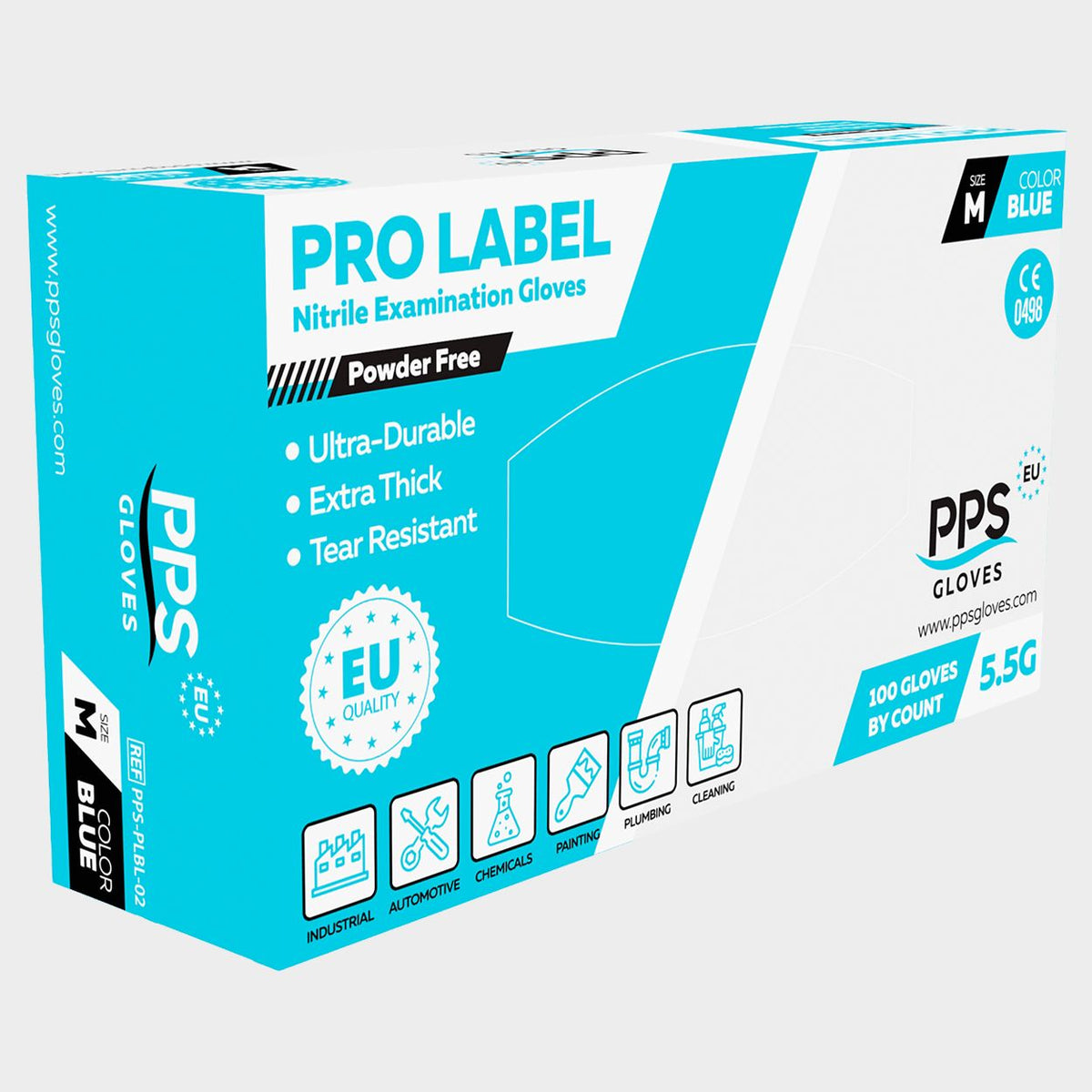 Еднократни ръкавици от нитрил PPS NITRILE BLUE PF 5.5G - 2