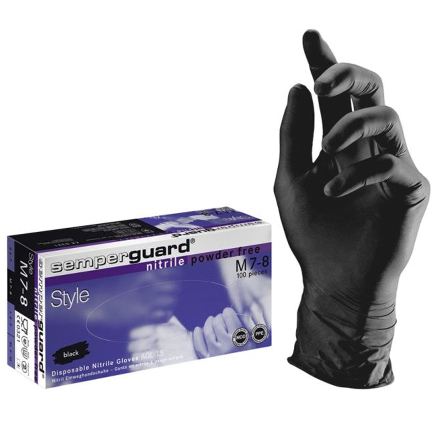 Disposable nitrile gloves SEMPERGUARD NITRIL STYLE BLACK