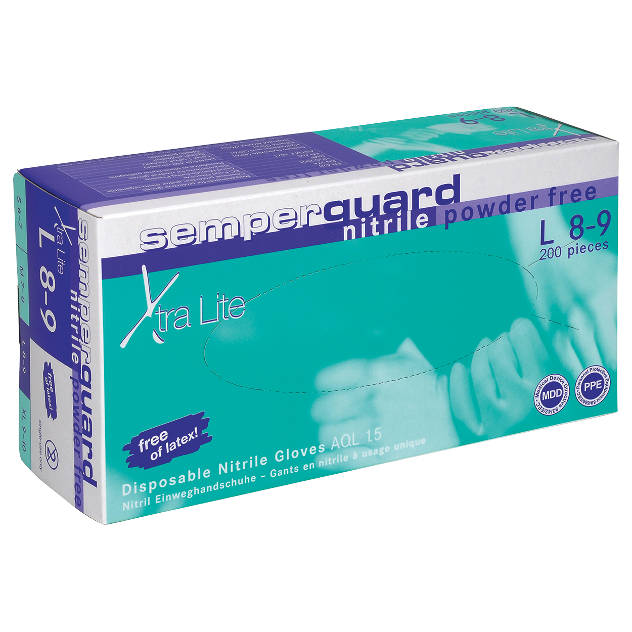 Γάντια νιτριλίου μιας χρήσης SEMPERGUARD NITRIL XTRALITE - XL - 180 τεμ. - 1