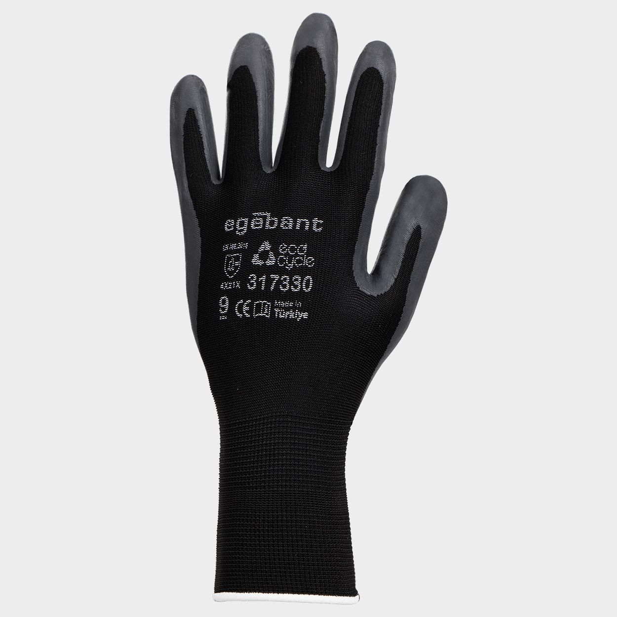 Ръкавици от еко трико топени в нитрил EGEBANT SANFOAM BLACK - 1
