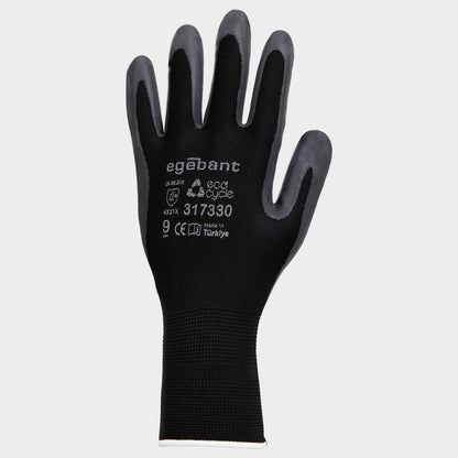 Ръкавици от еко трико топени в нитрил EGEBANT SANFOAM BLACK - 1