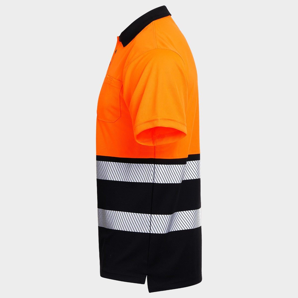 Сигнална тениска с яка PRISMA HV ORANGE/BLACK - 4