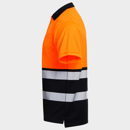 Сигнална тениска с яка PRISMA HV ORANGE/BLACK - 4