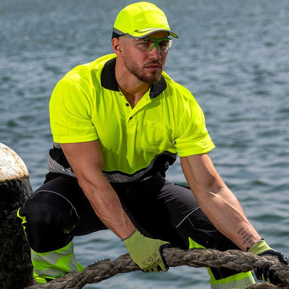 Сигнална тениска с яка PRISMA HV YELLOW/BLACK - 2