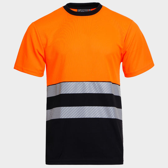 Tricou reflectorizant PRISMA HV PORTOCALIU/NEGRU - 1