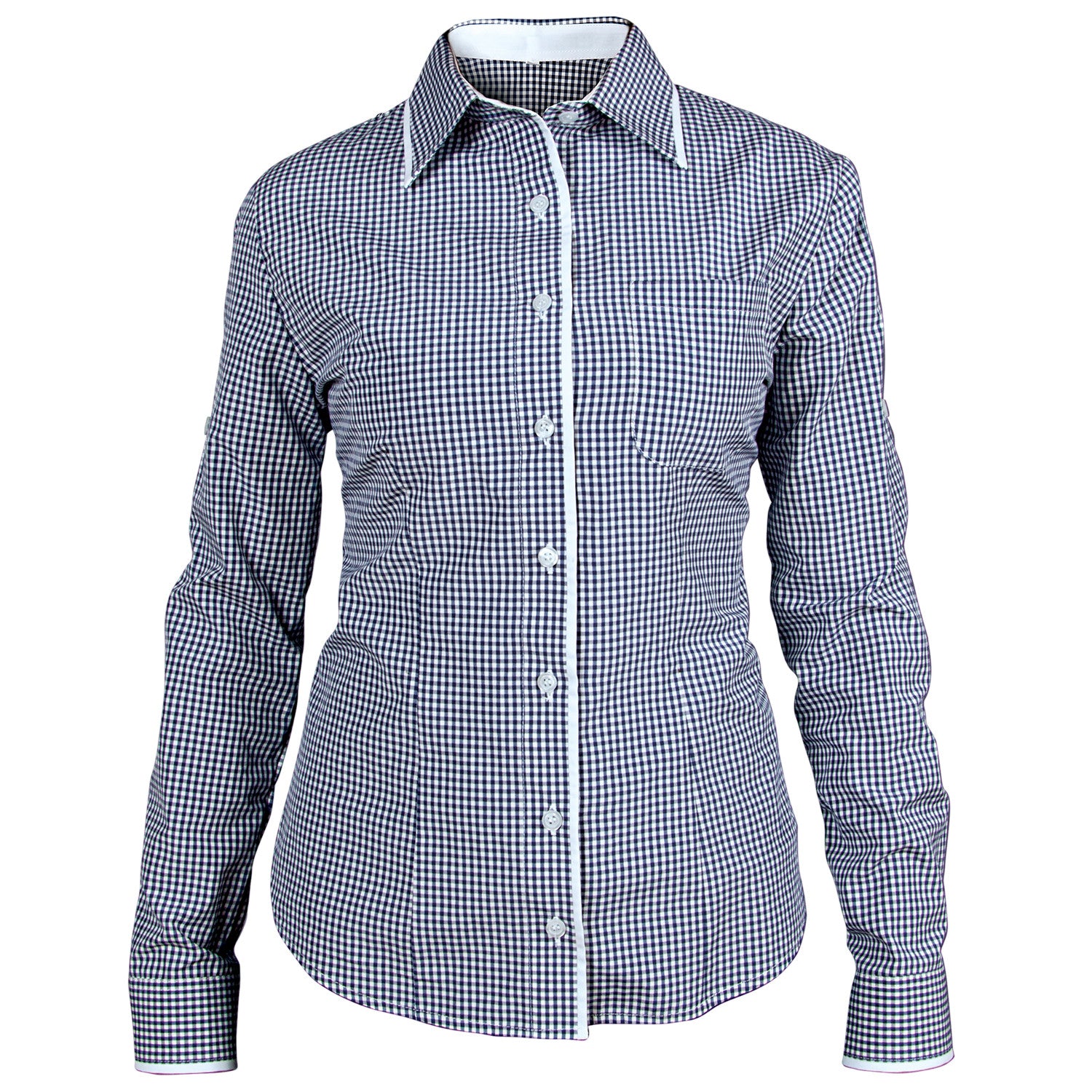 Lady's long sleeve shirt FLORIS BLUE
