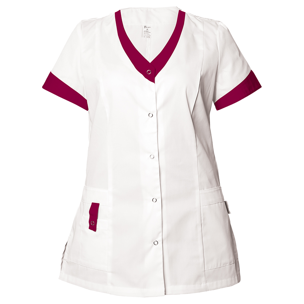Tunică medicală pentru femei ALEGRA ALB/BURDEAUX