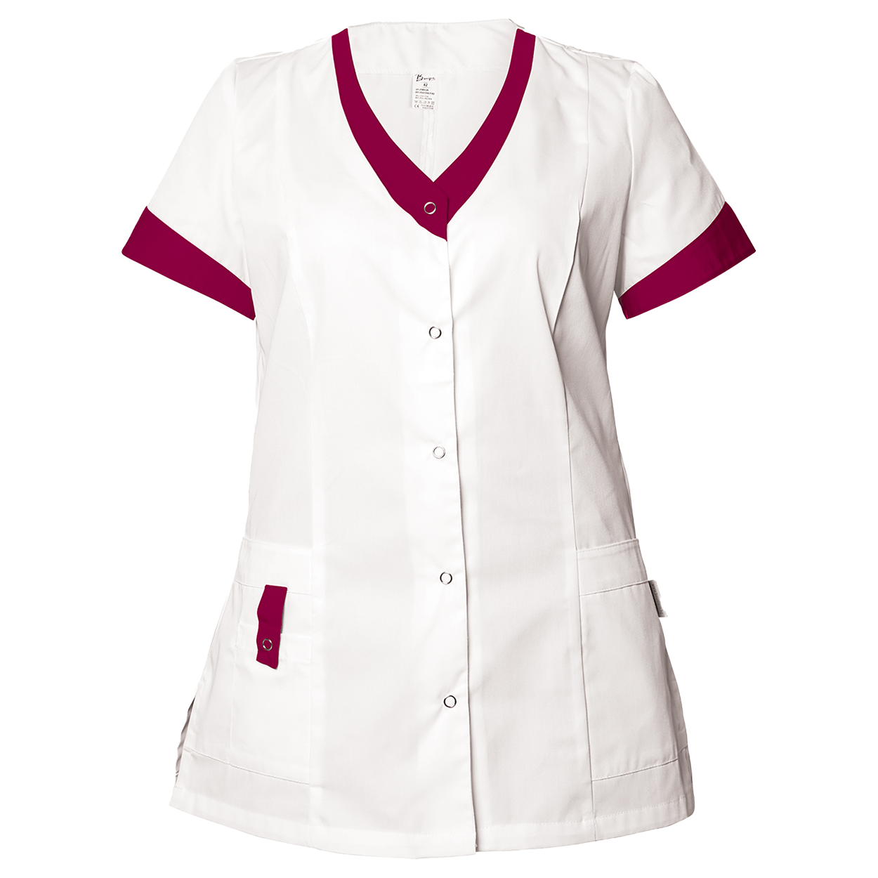 Tunică medicală pentru femei ALEGRA ALB/BURDEAUX