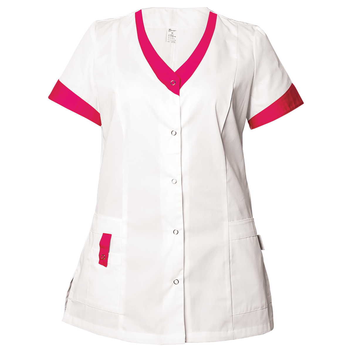 Tunică medicală pentru femei ALEGRA ALB/ROZ ÎNCHIS