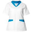 Tunică medicală pentru femei FABIANA ALB/ALBASTRU