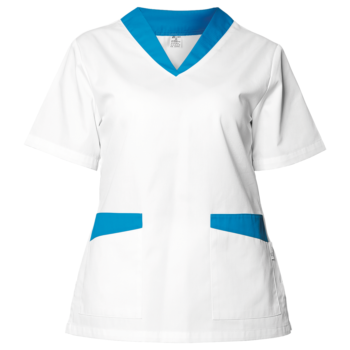 Tunică medicală pentru femei FABIANA ALB/ALBASTRU