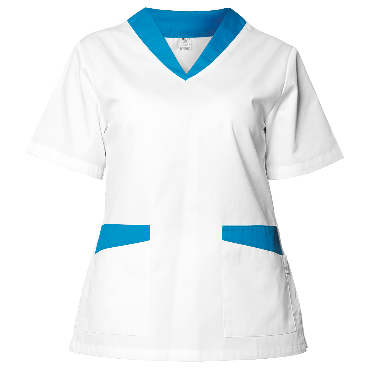 Tunică medicală pentru femei FABIANA ALB/ALBASTRU