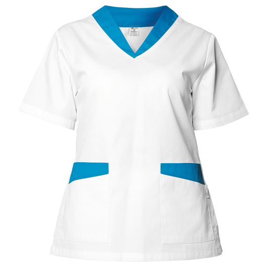 Lady's medical tunic FABIANA WHITE/BLUE