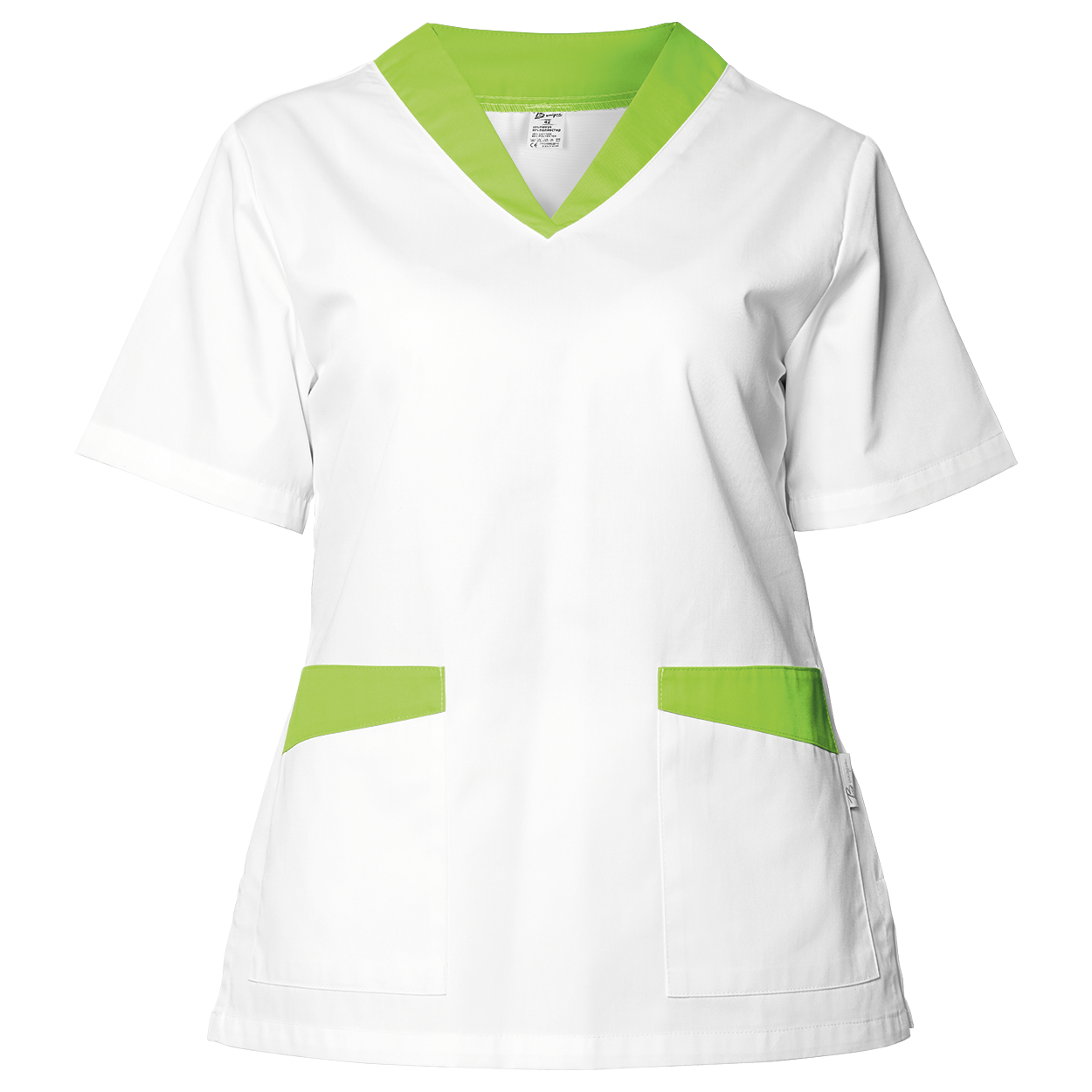 Tunică medicală pentru femei FABIANA ALB/VERDE DESCHIS