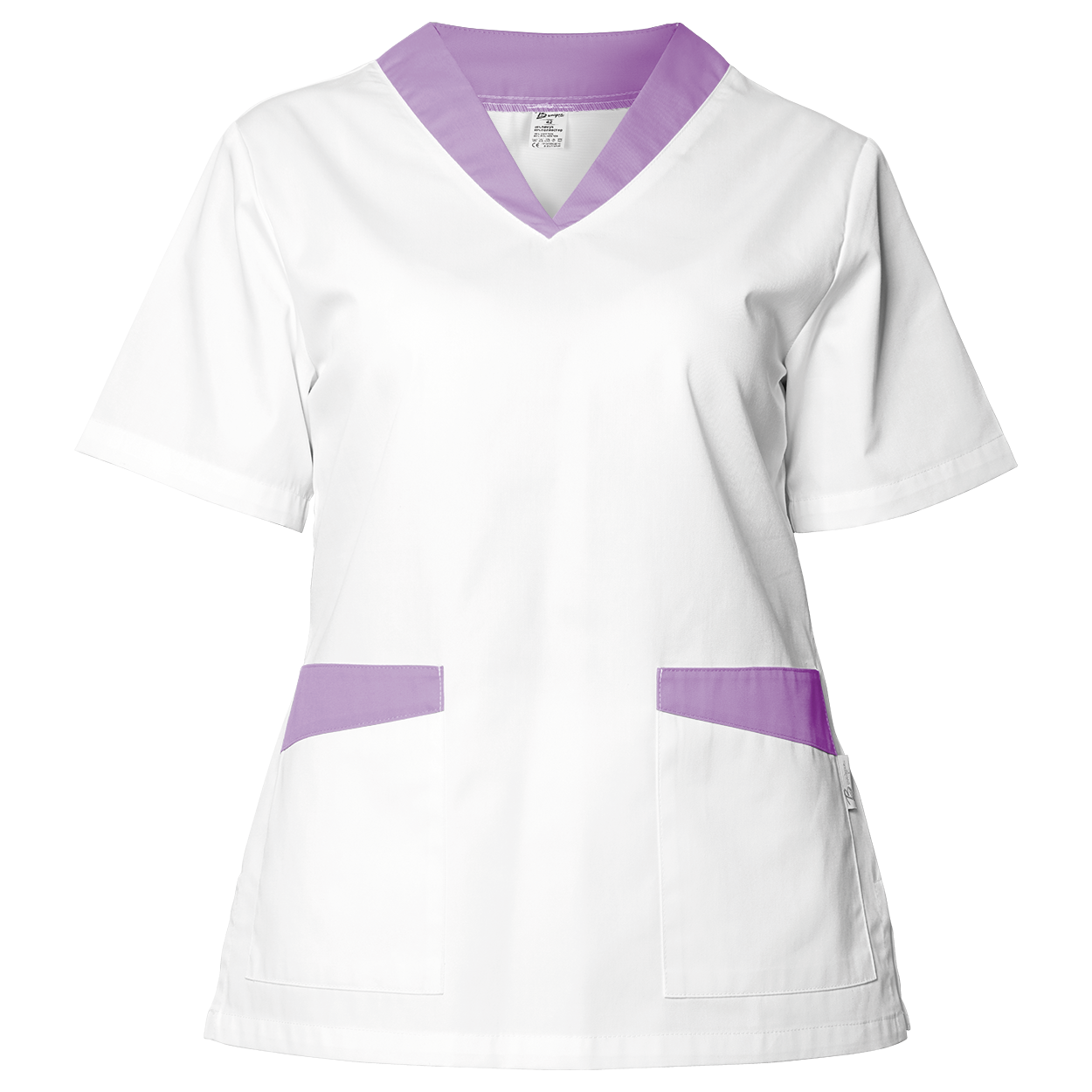 Tunică medicală pentru femei FABIANA ALB/VIOLET