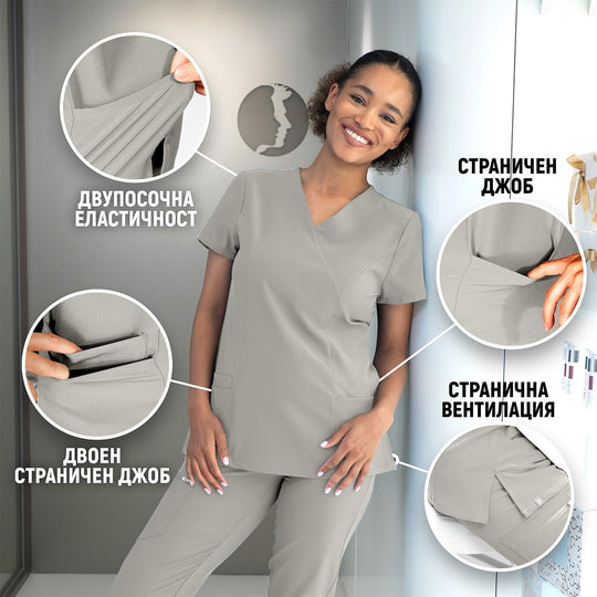 Lady's medical tunic NOBBY LIGHT GREY - 2