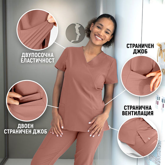 Lady's medical tunic NOBBY MAUVE - 2