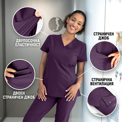 Дамска медицинска туника NOBBY PURPLE - 3