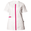Lady's medical tunic ZAIRA WHITE/DARK PINK