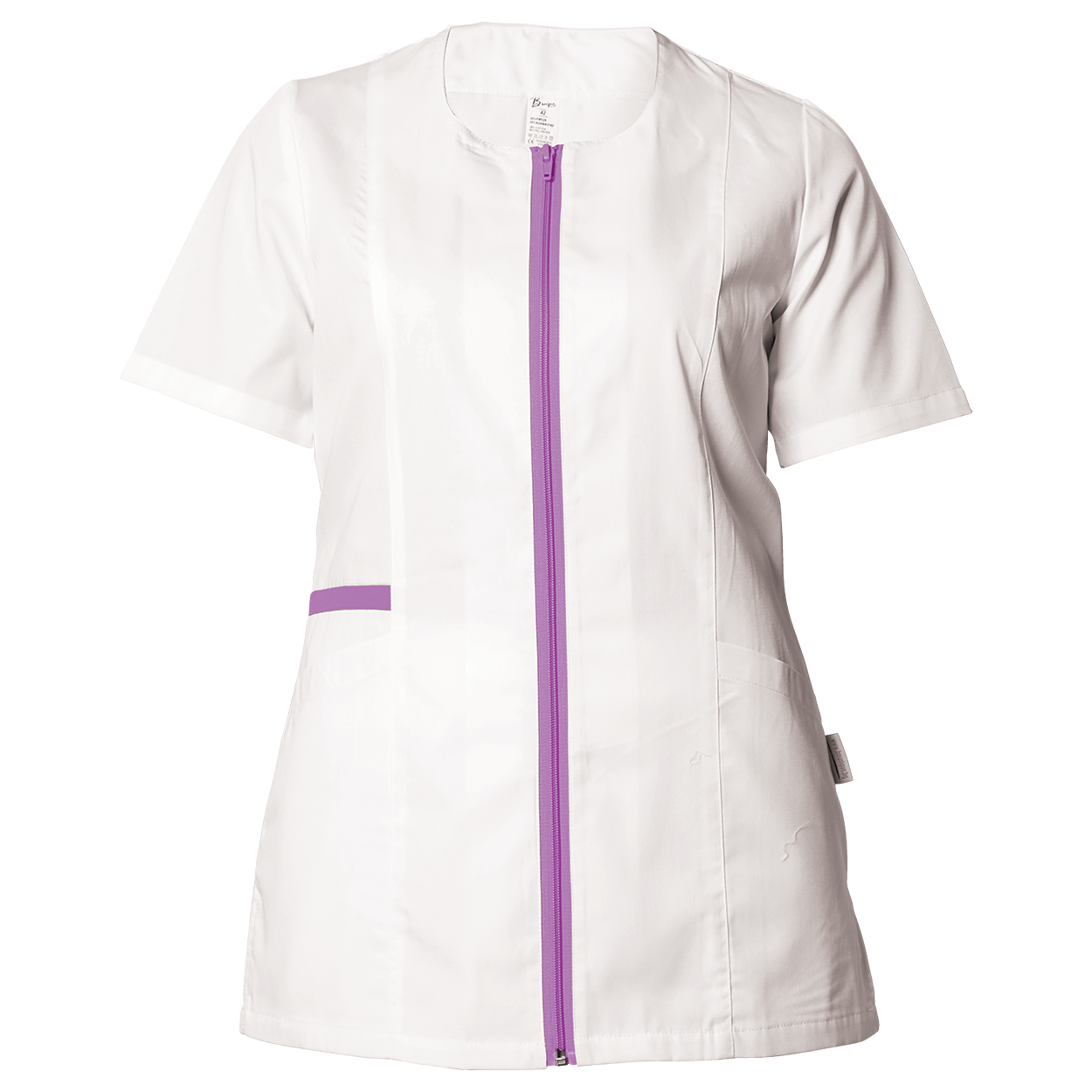 Tunică medicală pentru femei ZAIRA ALB/VIOLET