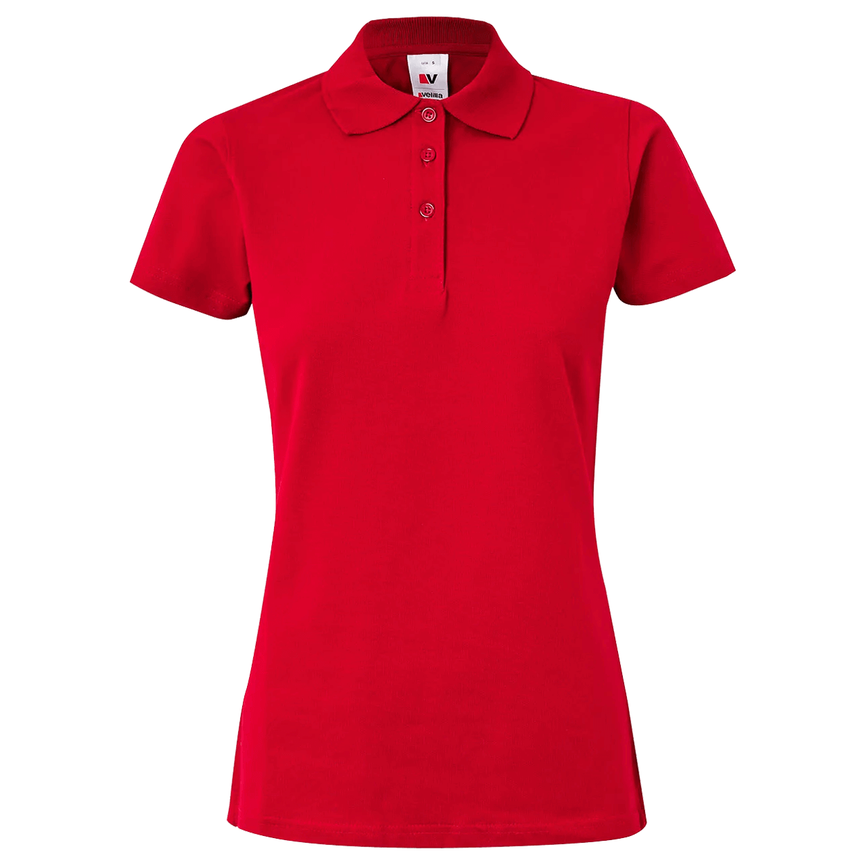 Дамска тениска с яка VELILLA RED - 1
