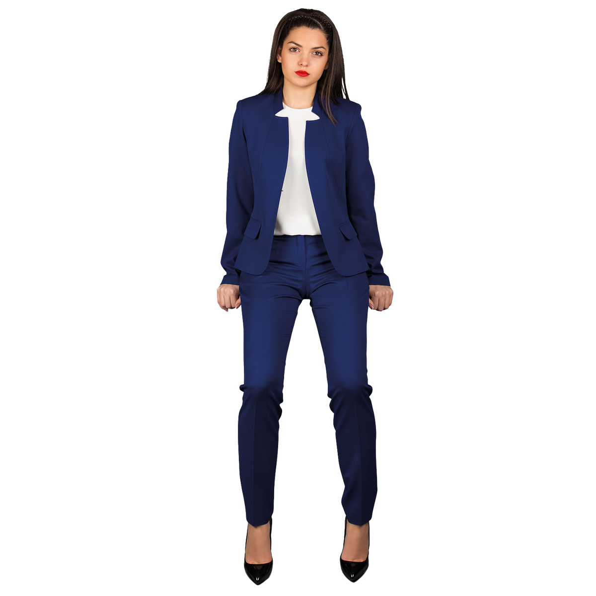 Lady's suit trousers KARINA ROYAL BLUE - 2