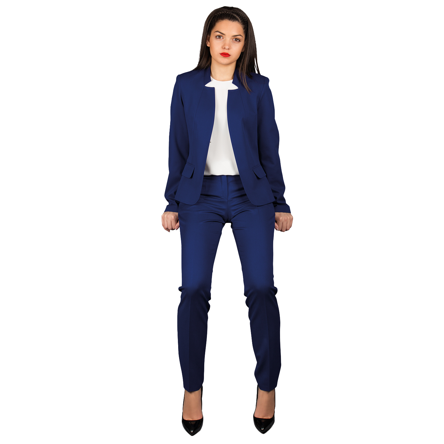 Lady's suit trousers KARINA ROYAL BLUE - 2