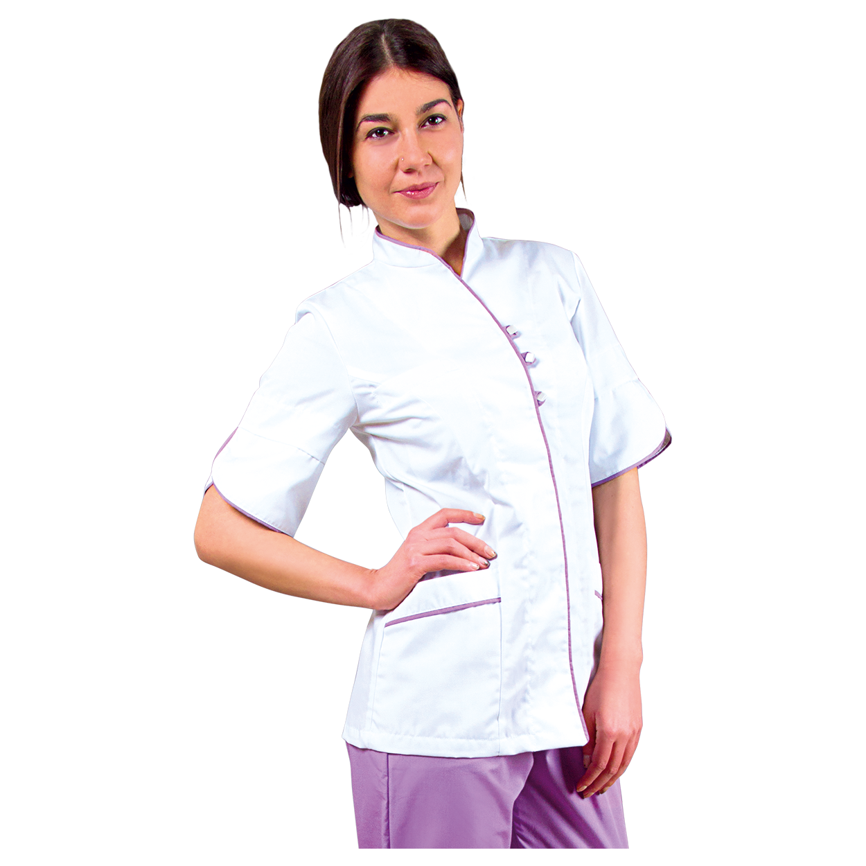 Lady's work tunic BARISA WHITE - 1