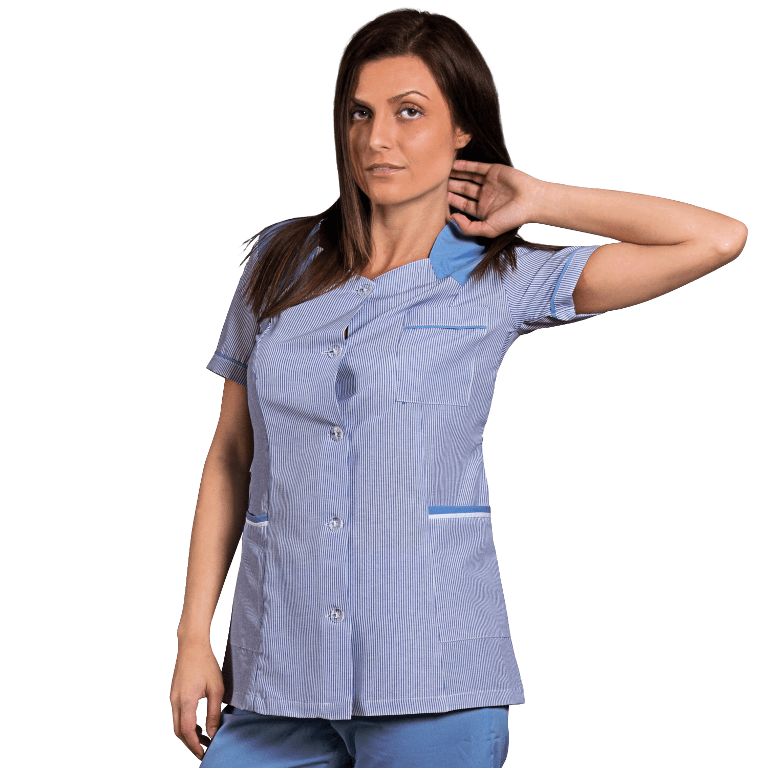 Tunică de lucru pentru femei X10 ALBASTRU STRIPE - 1