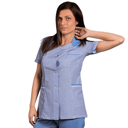 Tunică de lucru pentru femei X10 ALBASTRU STRIPE - 1