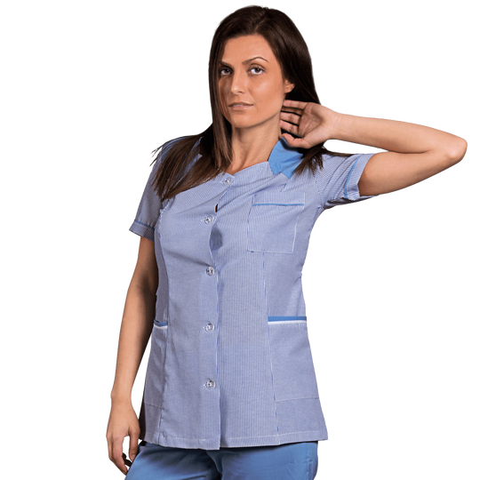 Lady's work tunic X10 BLUE STRIPE - 1